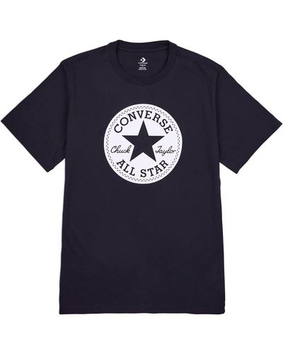 Converse T-Shirt Go-To Chuck Taylor Patch Schwarz Code 10023854-A03 - Blau