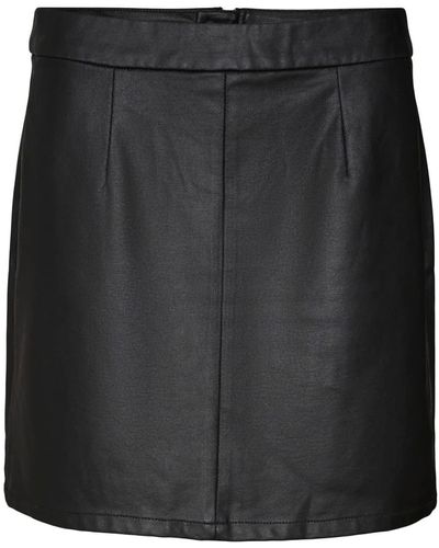 Vero Moda Vmevadina Coated Short Skirt Noos - Black