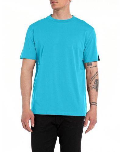 Replay T-Shirt Kurzarm aus Baumwolle - Blau