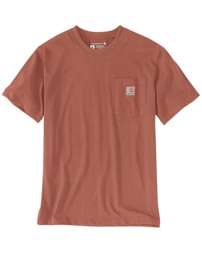 Carhartt Relaxed Fit Heavyweight Short-Sleeve Pocket T-Shirt - Pink