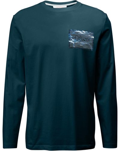 S.oliver Big Size T-Shirt Langarm Blue Green 3XL - Grün