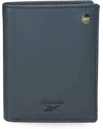 Reebok Switch Portafoglio verticale con portafoglio blu 8,5 x 10,5 x 1 cm Pelle