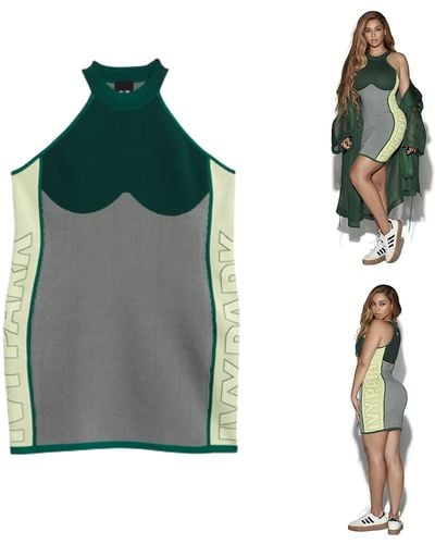 adidas X Ivy Park Knit Logo Bodycon Dress Green Gv3970 Size Xxl