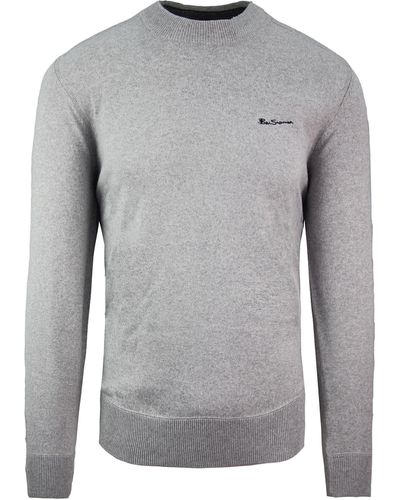 Ben Sherman Plain Sweatshirt Long Sleeve Grey S Pullover 0065706 008/lgrey