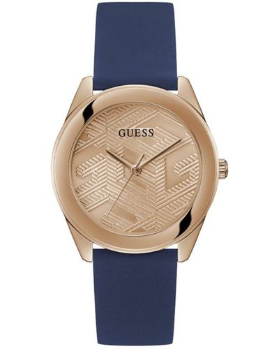 Guess Analog Quarz Uhr mit Edelstahl Armband GW0665L2 - Blau