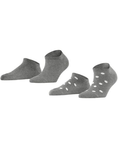 Esprit Mesh Dot 2-Pack Socquettes Coton Biologique Durable Blanc Noir Plus De Couleurs Chaussettes Basses Courtes Fines Été Motif - Multicolore