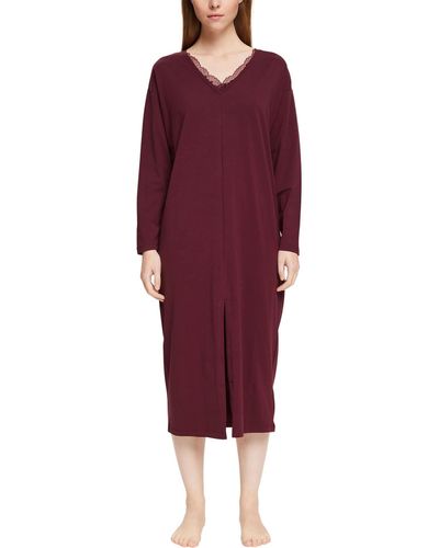 Esprit Seasonal Lace 2 Sus Nightshirt Nightgown - Red