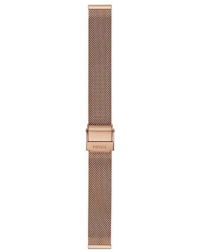 Fossil Litehide S141183 Watch Strap 12 Mm Leather Rose Gold - White