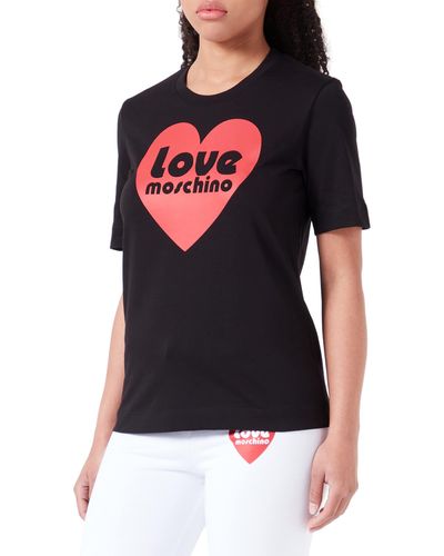 Love Moschino Regular Fit Short-Sleeved T-Shirt - Nero