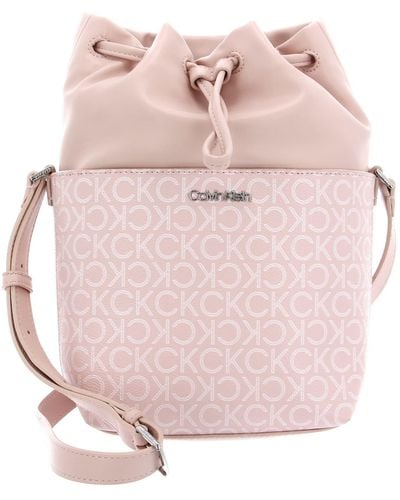 Calvin Klein CK Must Bucket Bag SM Mono Spring Rose Mono - Pink