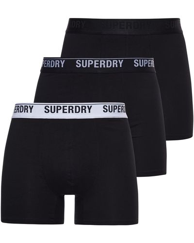 Superdry Boxer Multi Triple Pack Shorts - Black