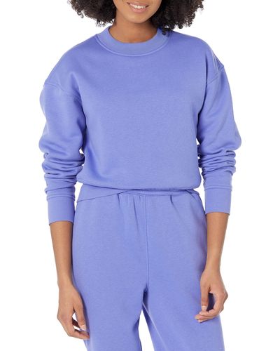 Amazon Essentials Bauchfreies Sweatshirt mit überschnittenen Schultern - Blau