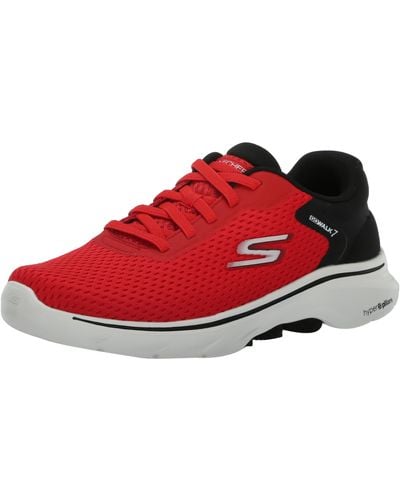 Skechers Go Walk 7 Sneakers Rood En Zwart Textiel/synthetisch