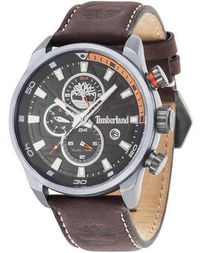 Timberland Chronograph Quarz Uhr mit Leder Armband TBL.14816JLU/02A - Braun