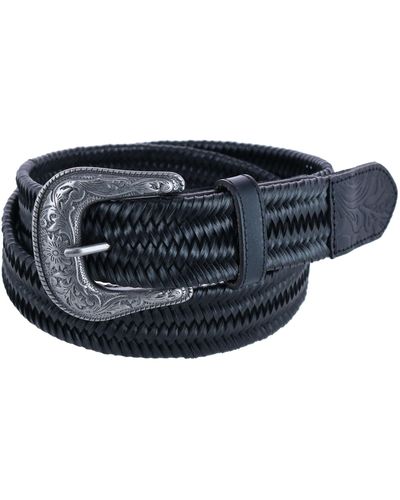 Wrangler Stretch Braided Belt With Western Buckle - Blue