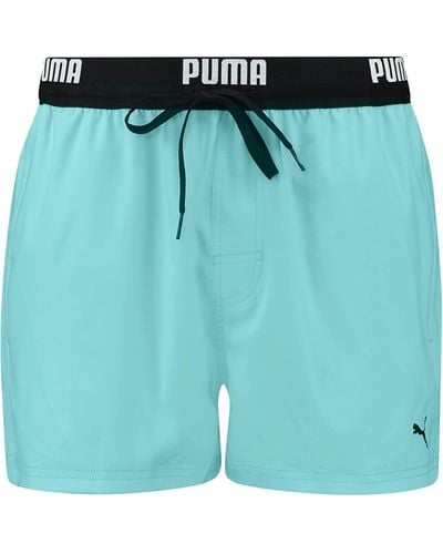 PUMA Logo Short Length Swim Shorts Pantalones Cortos de Tabla - Azul