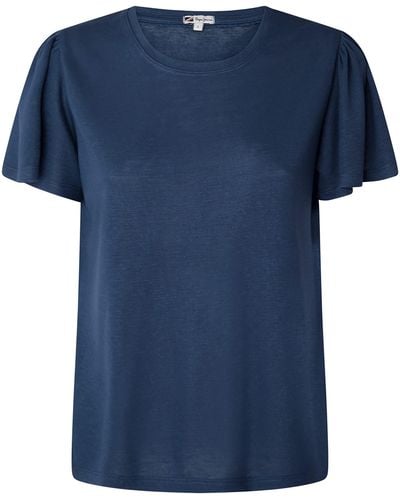 Pepe Jeans Niam, T-Shirt Donna, Blu