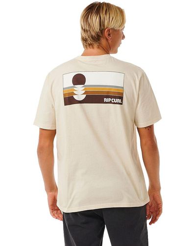 Rip Curl Surf Revivial Peaking Short Sleeve T-shirt Xl - Natural