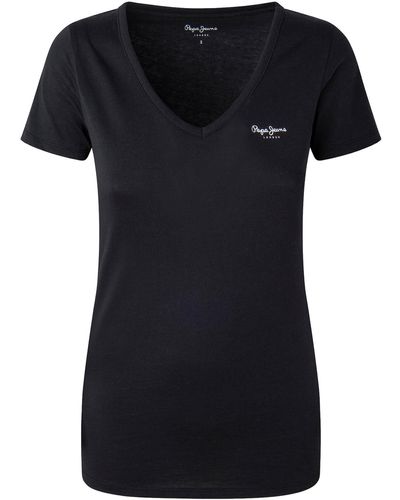 Pepe Jeans Corine Camiseta para Mujer - Negro