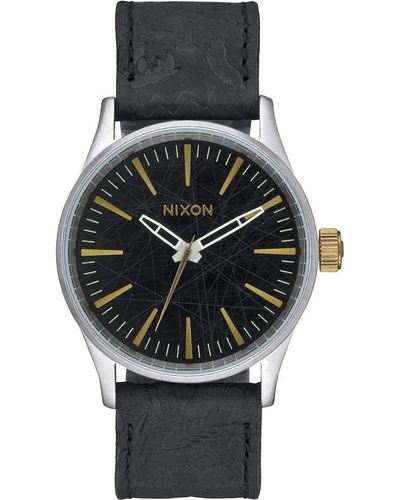 Nixon Watch Sentry 38 Analogue Quartz Leather A377 – 2222 - Black