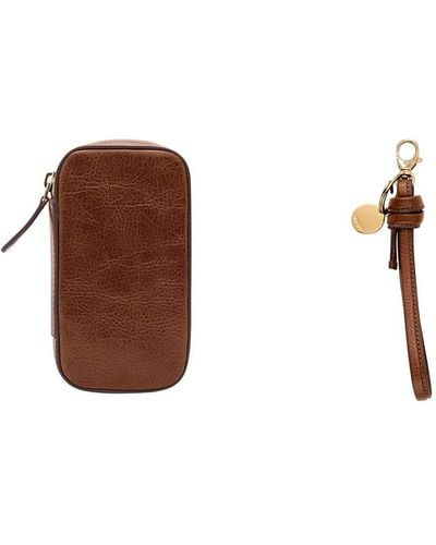 Fossil Travel Passport Case And Keychain - Brown