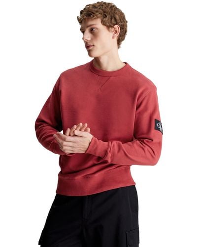 Calvin Klein Jeans BADGE CREW NECK Sweatshirts - Rojo