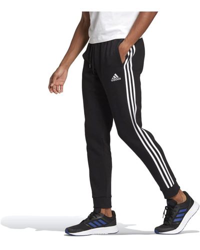 adidas Essentials Fleece Fitted 3-stripes Broek - Zwart