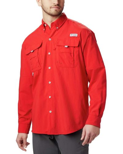 Columbia Bahama Ii Long Sleeve Shirt - Red