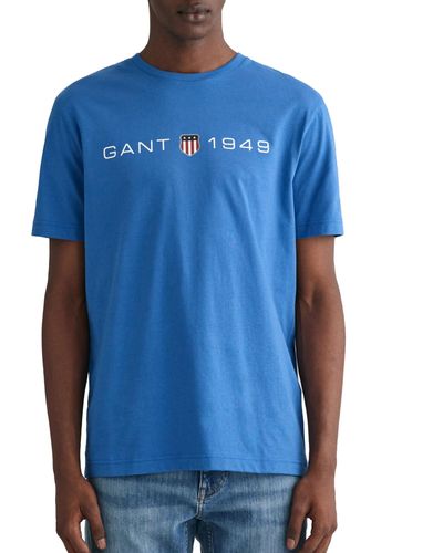 GANT Printed Graphic Ss T-shirt - Blue