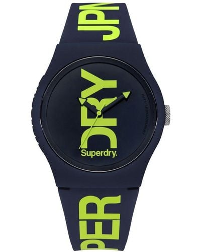 Superdry Analog Quarz Uhr mit Silikon Armband SYG189UN - Blau