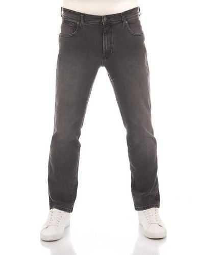 Wrangler Jeans Regular Fit Texas Stretch Hose Grau Authentic Straight Jeanshose Denim Hose Baumwolle Grey w33
