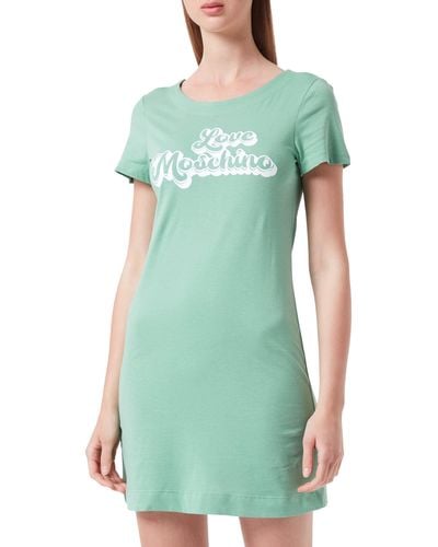 Love Moschino Dress Jersey Bubble Print - Green