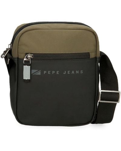 Pepe Jeans Jarvis Shoulder Bag Medium Green 17x22x6cm Faux Leather And Polyester L By Joumma Bags