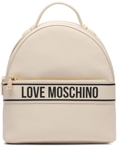 Love Moschino Logo lettering avorio pu zaino - Neutro