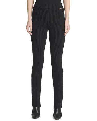 Calvin Klein Pinstripe Pull On Pant Business Casual - Black