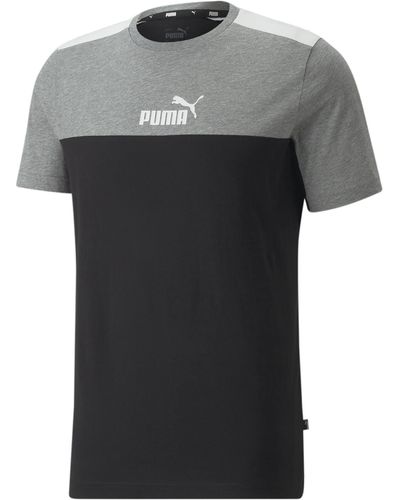 PUMA ESS+ Block Tee T-Shirt - Grau