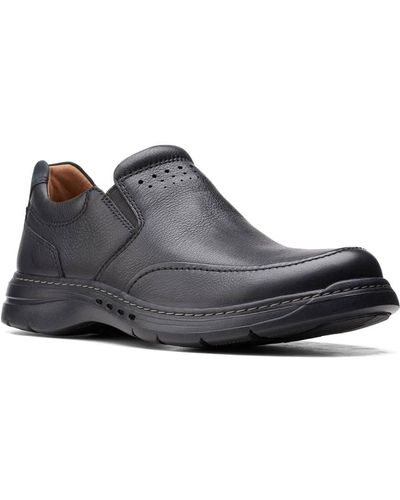 Clarks Un Brawley Step Leather Shoes In Black Standard Fit Size 9 - Grey