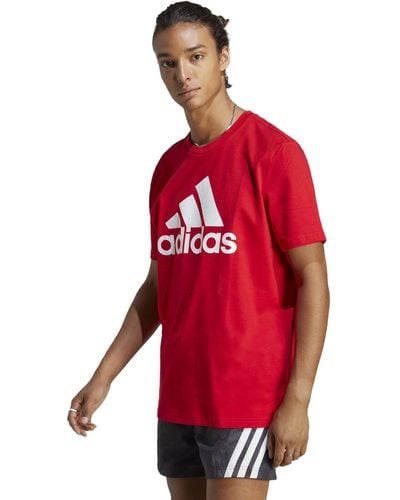 adidas Camiseta Essentials Single Jersey Big Logo - Rojo