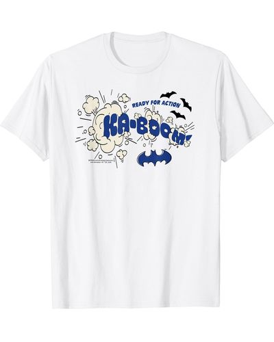 Amazon Essentials DC Comics Batman Comic Kaboom bereit für Action T-Shirt - Weiß