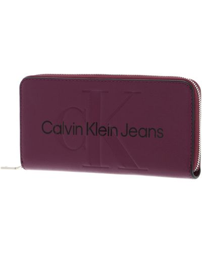 Calvin Klein Long Zip Around Wallet Amaranth - Paars