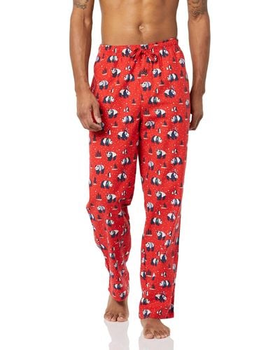 Amazon Essentials Pantalón de pijama en franela - Rojo