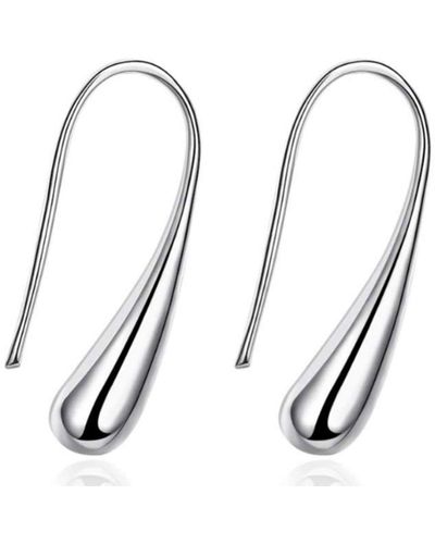 HIKARO Amazon Brand- 925 Sterling Silver Earring Tear Drop Water Drop Raindrop Dangle Earrings For Birthday Day Gift Christmas Gift - Metallic