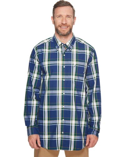 Nautica Long Sleeve Large Plaid Shirt Hemd mit Button-Down-Kragen - Blau