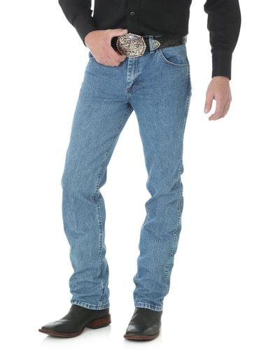 Wrangler Premium Performance Cowboy Cut Slim Fit Jeans da Uomo - Blu