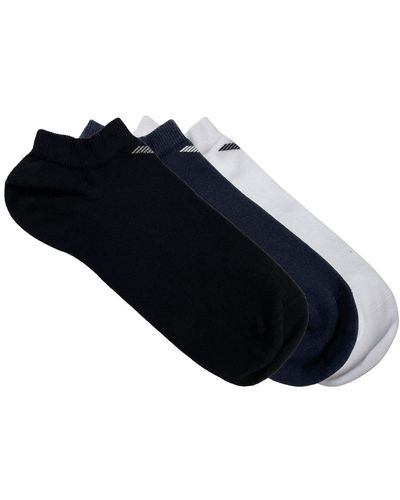 Emporio Armani Underwear 3-Pack in-Shoe Socks with Jacquard Eagle Lot de 3 Paires de Chaussettes pour Chaussures - Bleu