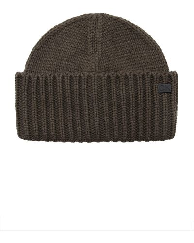 Calvin Klein Hat, Brown Tall Rib Cuff, One Size