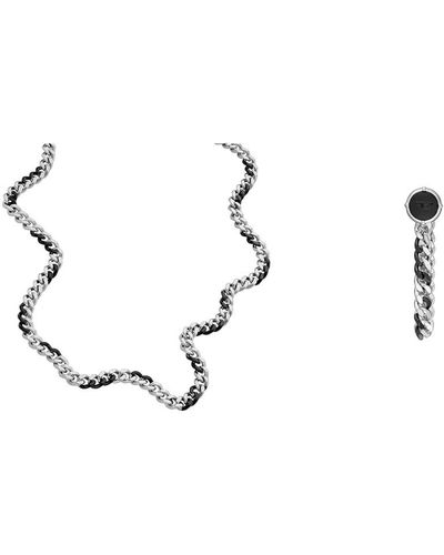 DIESEL Halskette und -Armband Steel - Mehrfarbig