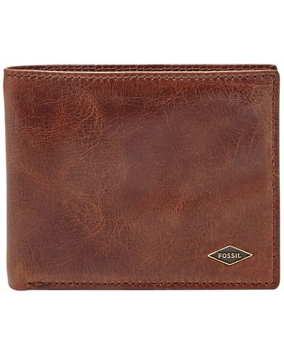 Fossil Portefeuille Neel à Trois Volets en Cuir Marron pour ML3869200