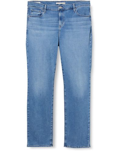 Levi's Plus Size 724 High Rise Straight Jeans Rio Frost - Bleu
