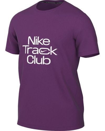 Nike Herren Dri-fit Track Club Hyverse SS Haut - Violet